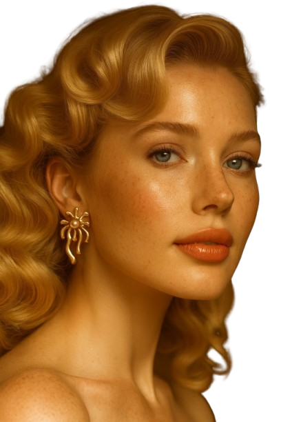 Boucles Soleil Doré Perlé