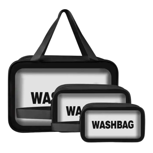 Set 3 Trousses Washbag Transparentes