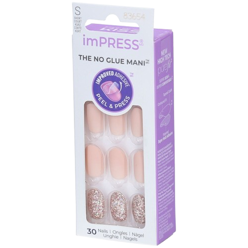 Faux Ongles imPRESS — Nude Pailleté